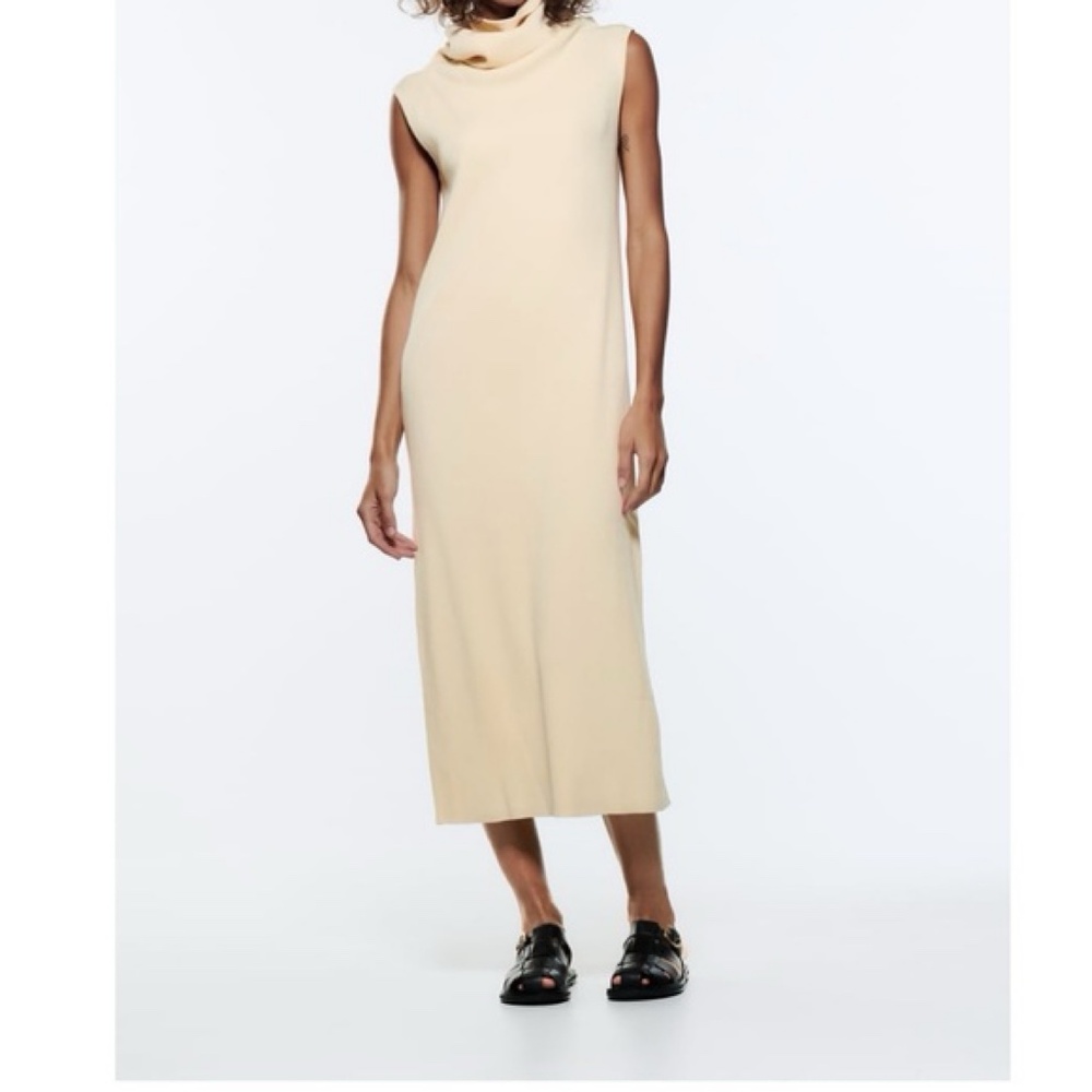 NWT ZARA SLEEVLESS TURTLENECK KNIT DRESS S
